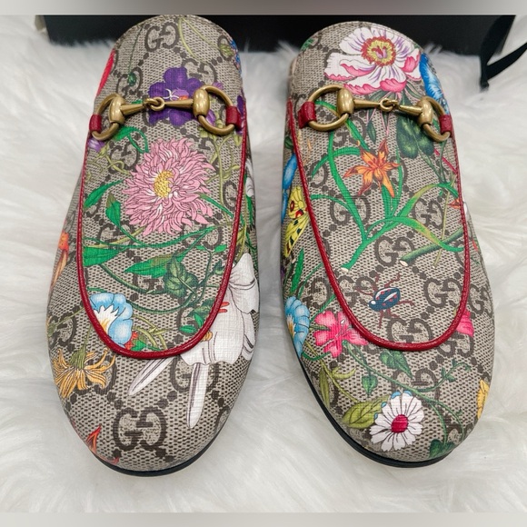Gucci floral Princetown mules - Picture 2 of 8
